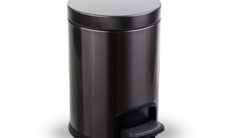 PREMIUM rund pedalbøtte, 5 L, soft close / grafittmetallic