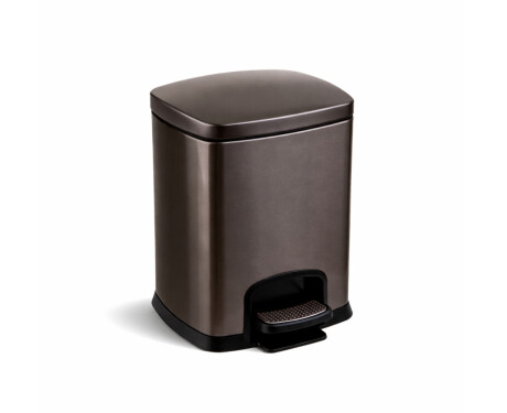 PREMIUM rektangulær pedalbøtte, 5 liter, soft close / grafittmetallic