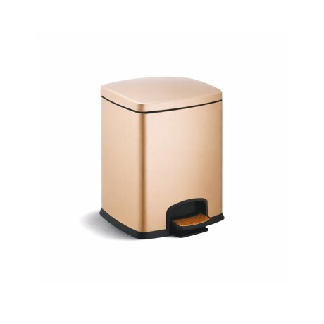 PREMIUM rektangulær pedalbøtte, 5 L, soft close / champagne #1
