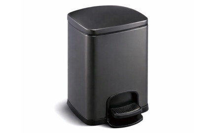 PREMIUM rektangulær pedalbøtte, 5 liter, soft close / matt svart