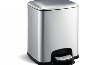 PREMIUM-pedalbeholder, rektangulær, 8 L, soft close / rustfritt stål, satinert