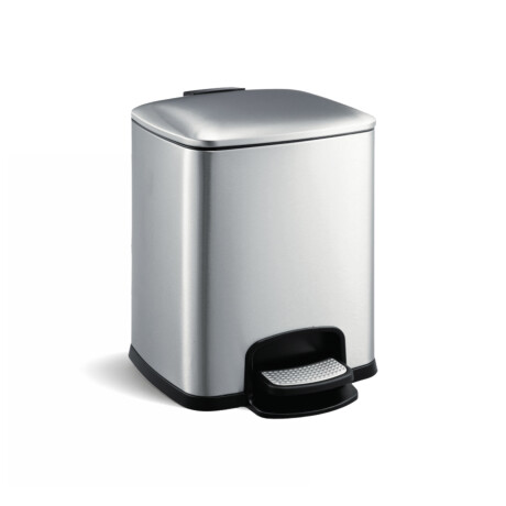 PREMIUM-pedalbeholder, rektangulær, 8 L, soft close / rustfritt stål, satinert #1