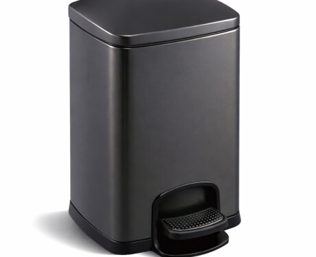 PREMIUM rektangulær pedalbøtte, 20 liter, soft close / matt svart