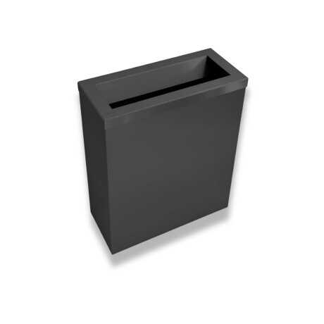Søppelkurv 25 l, lokk med innkaståpning / rustfritt stål, matt svart #1