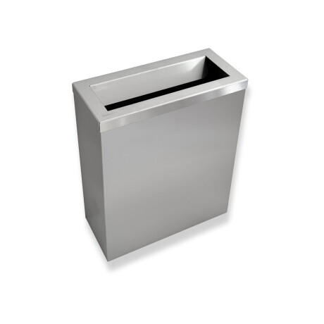 Søppelbøtte 25 l, lokk med innkaståpning / børstet rustfritt stål #1
