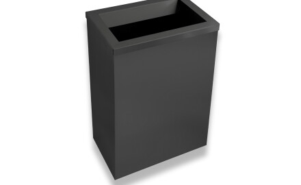Søppelkurv 50 l, lokk med innkaståpning / rustfritt stål, matt svart