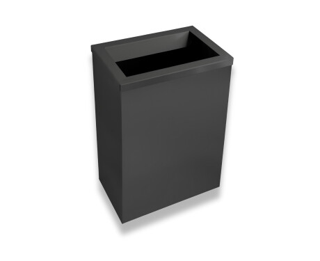 Søppelkurv 50 l, lokk med innkaståpning / rustfritt stål, matt svart