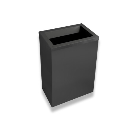 Søppelkurv 50 l, lokk med innkaståpning / rustfritt stål, matt svart #1