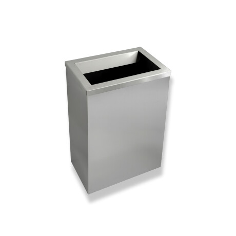 Søppelkurv 50 liter, lokk med innkaståpning / børstet rustfritt stål #1