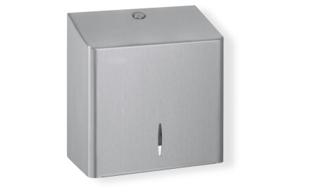 Firkantet toalettpapirholder for ruller med maks. Ø 19 cm, R10-serien / børstet rustfritt stål