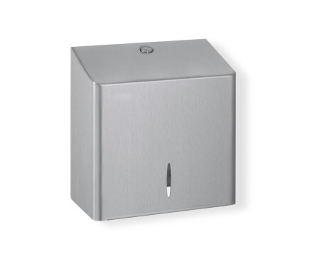 Firkantet toalettpapirholder for ruller med maks. Ø 19 cm, R10-serien / børstet rustfritt stål