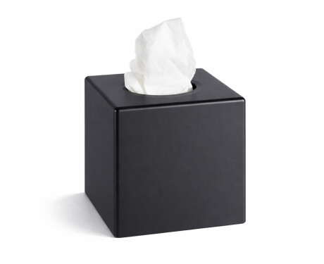 Dispenser for papirlommetørklær – kubusformet / ABS, matt svart