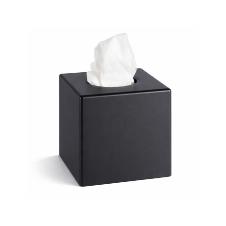 Dispenser for papirlommetørklær – kubusformet / ABS, matt svart #1
