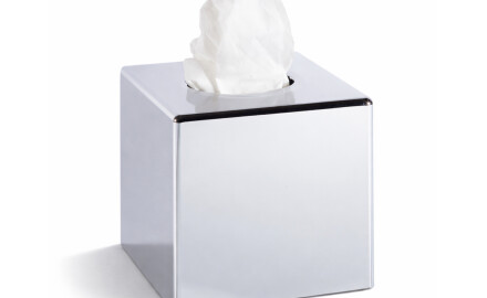 Dispenser for papirlommetørklær – firkantet / ABS-krom