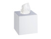 Dispenser for papirlommetørklær – kubusformet / ABS, hvit, blank