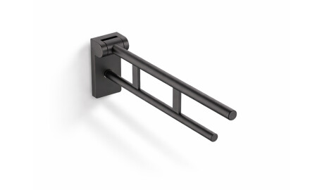 Støttehåndtak for personer med nedsatt funksjonsevne, Ø32, vippbart, PREMIUM – 60 cm / rustfritt stål, matt svart