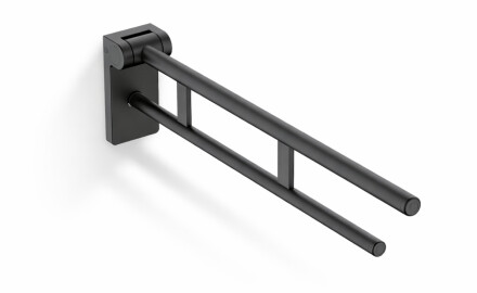 Støttehåndtak for personer med nedsatt funksjonsevne, Ø32, vippbart, PREMIUM – 80 cm / rustfritt stål, matt svart