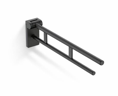 Støttehåndtak for personer med nedsatt funksjonsevne, Ø32, vippbart, PREMIUM – 80 cm / rustfritt stål, matt svart