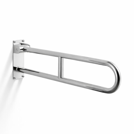 Støttehåndtak for personer med nedsatt funksjonsevne, Ø32, buet og vippbart, STANDARD – 80 cm / polert rustfritt stål #1