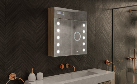 Baderomsskap Med LED-speil - L06 Emily 66,5 x 72cm