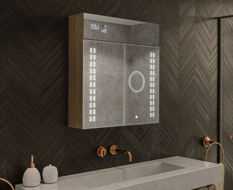 Baderomsskap Med LED-speil - L55 Emily 66,5 x 72cm