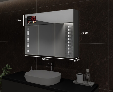 Baderomsskap Med LED-Speil - L55 Sarah 100 x 72cm #3