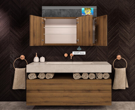 Baderomsskap Med LED-Speil - L55 Sarah 100 x 72cm #9