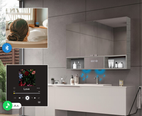 Lite LED-Baderomsskap Emma - 2-dørs 100 x 72cm #11