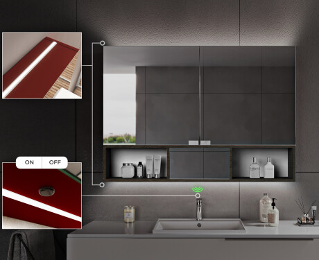 Lite LED-Baderomsskap Emma - 2-dørs 100 x 72cm #7