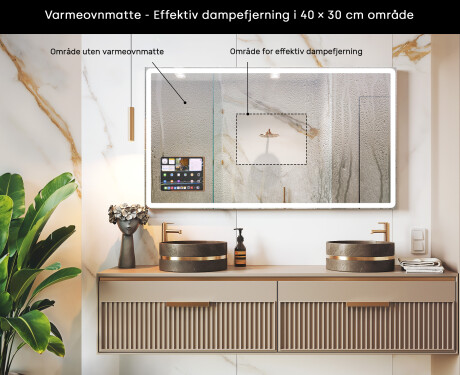Avrundet Moderne LED Speil med iPad Displine L141 Ramme #7