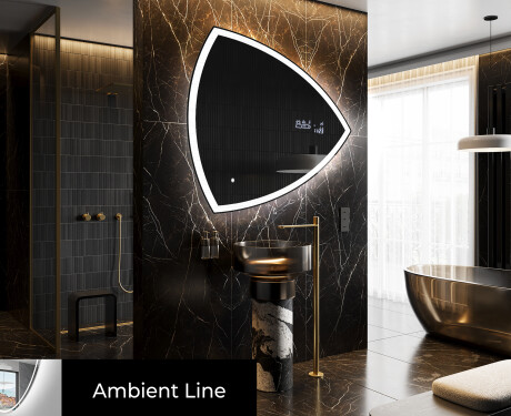 Asymmetrisk speil med LED lys T222 #1