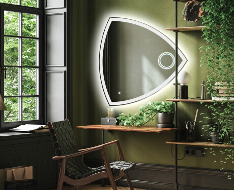 Asymmetrisk speil med LED lys T222 #4