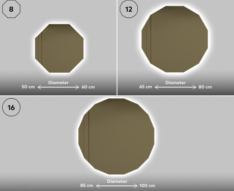 Rundt Speil Til Bad Med Lys L112 #10