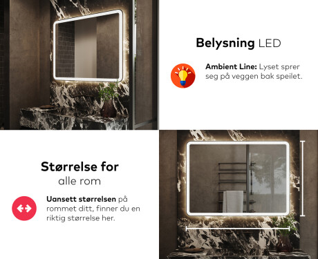 Baderomsspeil Med Lys L141 #5