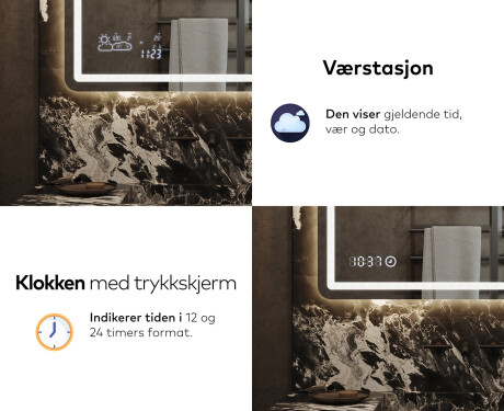 Baderomsspeil Med Lys L143 #7