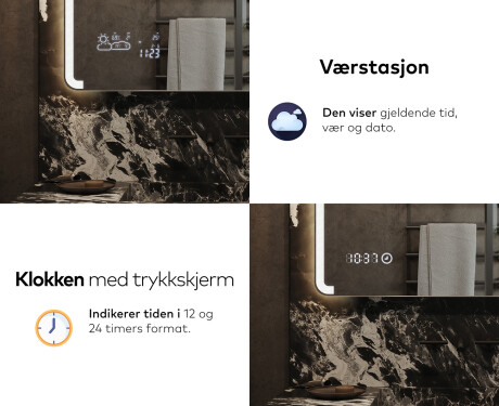 Baderomsspeil Med Lys L144 #7